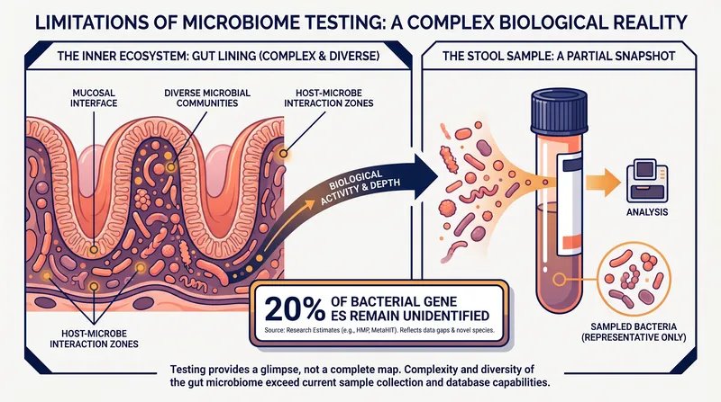 Stool samples often fail to capture the full complexity of the gut microbiome, where roughly 20% of bacterial sequences remain unidentified.