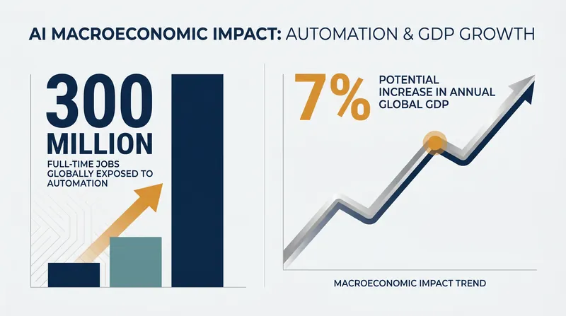 Economic models forecast significant labor market exposure alongside a massive wave of economic growth.