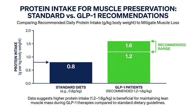 Higher protein intake is essential to offset the muscle-wasting potential of rapid weight loss.