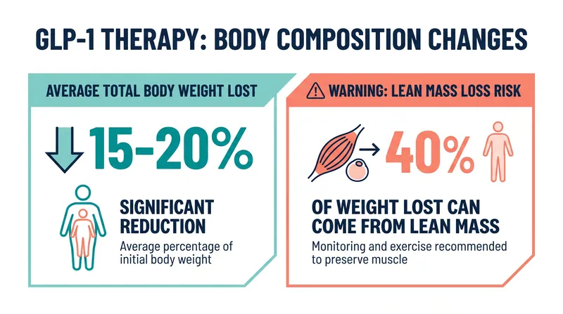 While total weight loss is significant, a substantial portion can come from lean muscle tissue.