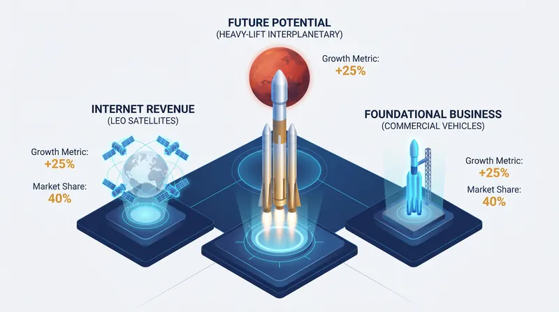 Starlink and the speculative potential of Starship form the core financial justification for the valuation.