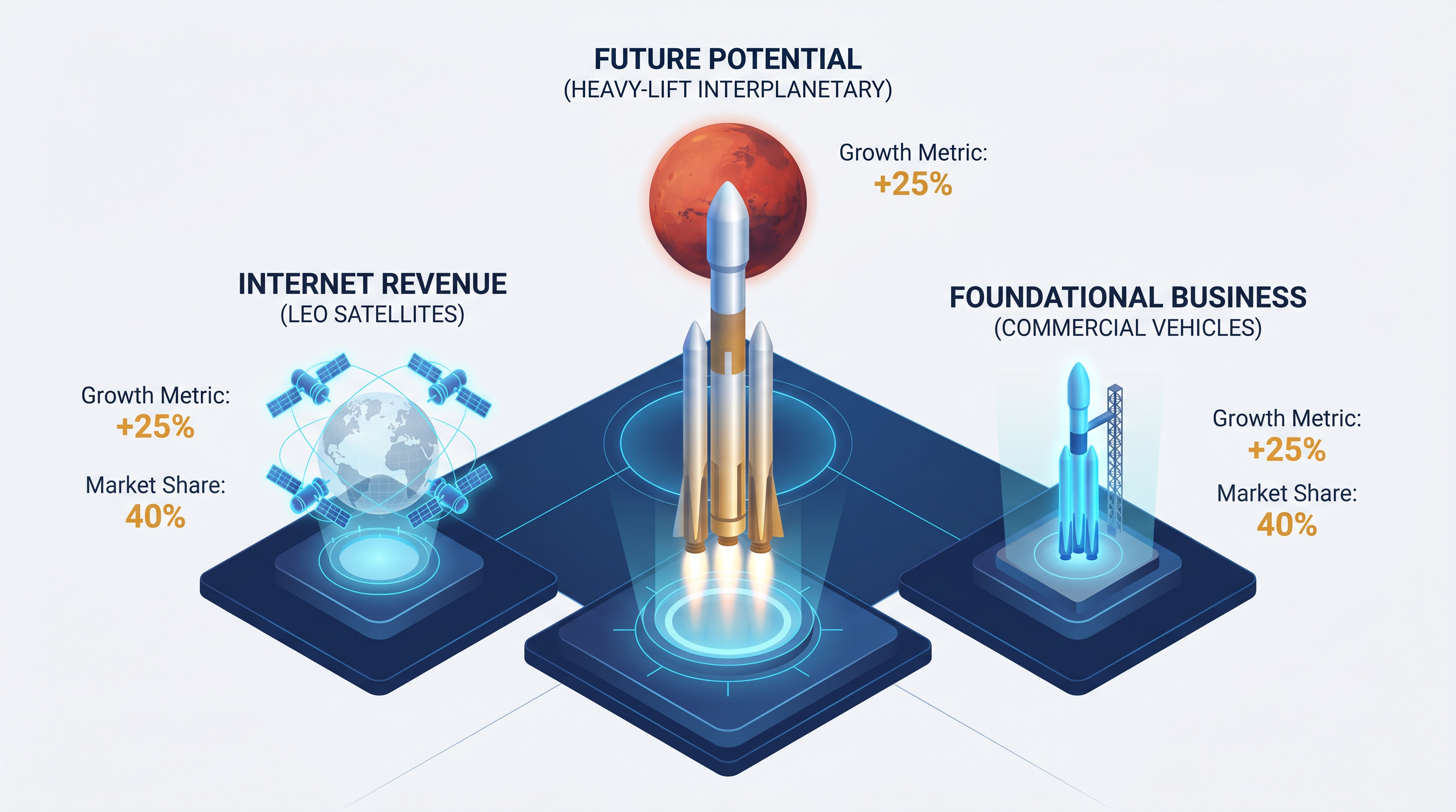 Starlink and the speculative potential of Starship form the core financial justification for the valuation.