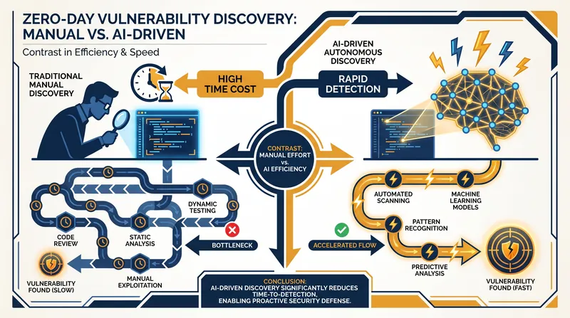 AI models drastically reduce the time required to find zero-day vulnerabilities compared to traditional manual analysis.