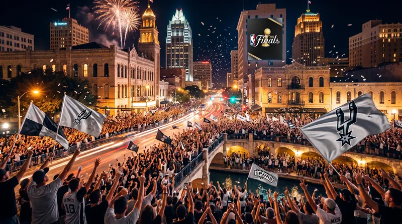 Spurs fans take to the streets to celebrate the team's return to the NBA Finals, revitalizing deep-rooted civic pride.