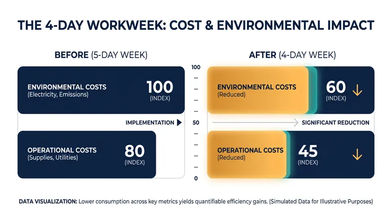Companies report significant operational and environmental cost savings with a permanently shortened workweek.