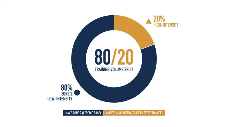 Elite endurance athletes typically dedicate about 80% of their training volume to Zone 2 intensities.