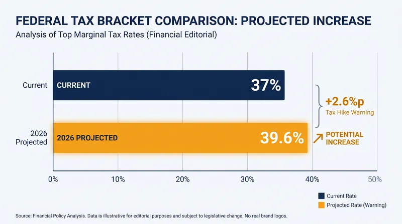 The impending expiration of the TCJA could push the top federal tax bracket back to 39.6% in 2026.