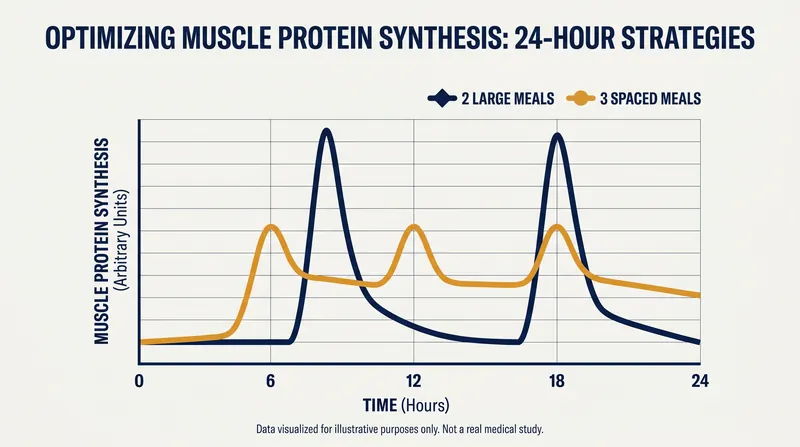 Spacing protein intake across three meals maximizes the body's ability to maintain and build lean muscle mass.