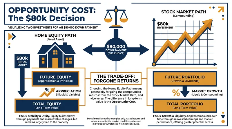 The opportunity cost of a down payment: Home equity versus stock market returns.
