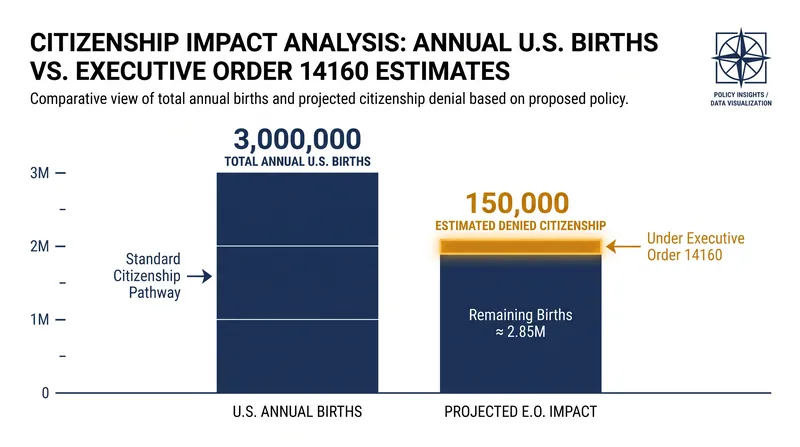 An estimated 150,000 children born in the U.S. each year could be denied citizenship if the executive order is upheld.
