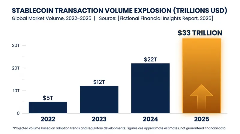 Stablecoin transaction volumes have surged as enterprise adoption accelerates.