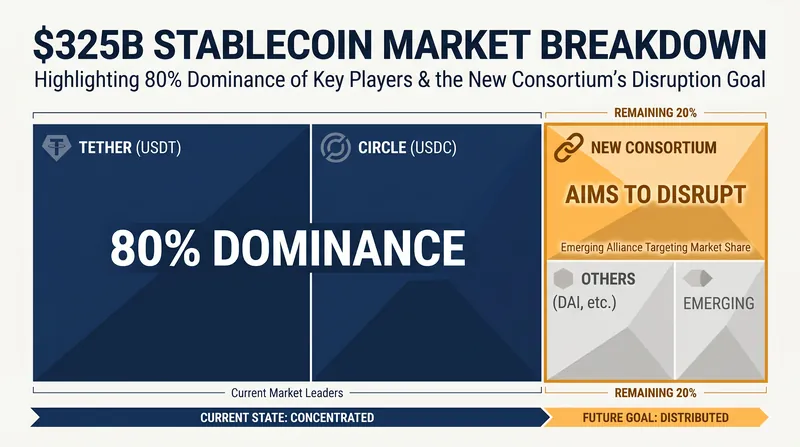 The current stablecoin market is heavily concentrated between two major issuers.