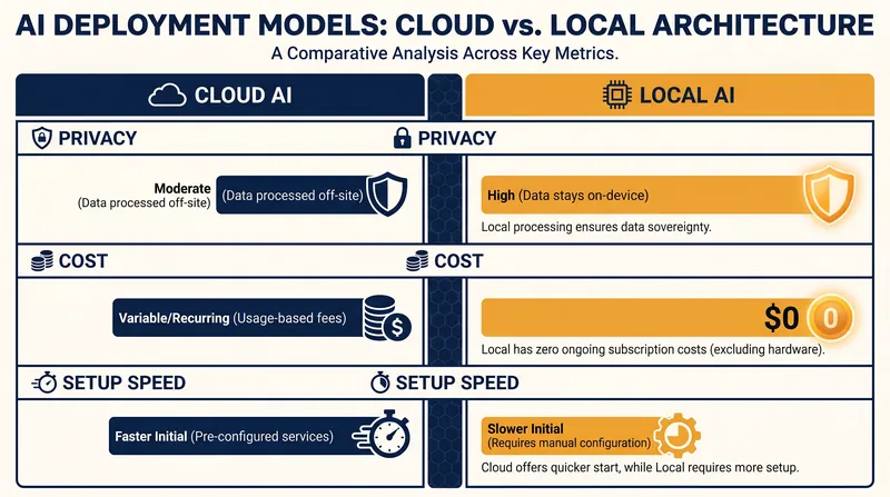 Local AI eliminates monthly subscription costs and guarantees absolute data privacy.