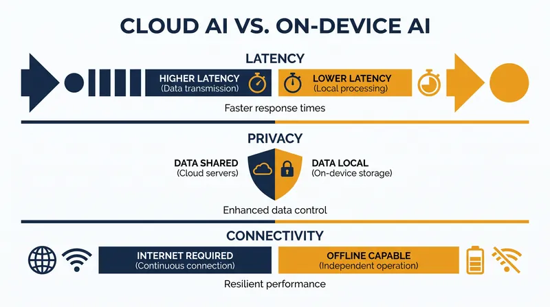 On-device AI eliminates network latency and ensures data never leaves the hardware.