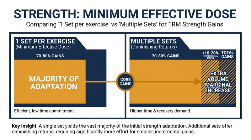 A single heavy set taken close to failure provides the primary stimulus for strength adaptation.