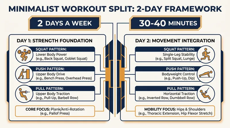 A highly effective routine can be condensed into two short, full-body sessions per week.
