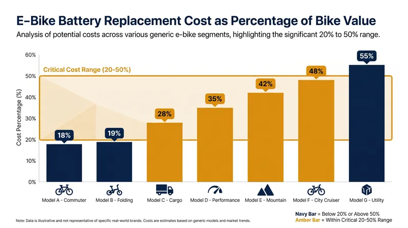 Replacing a degraded lithium-ion battery can cost up to half the price of the entire bicycle.
