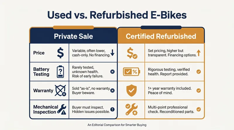Understanding the difference in buyer protection between private sales and certified refurbished programs.
