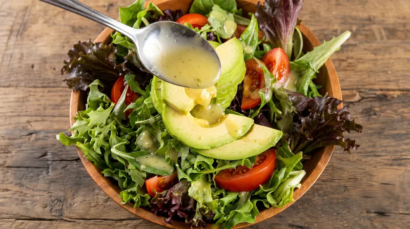 A properly emulsified vinaigrette clings to greens, delivering balanced flavor in every bite.