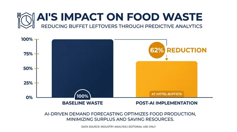 AI-integrated cameras and forecasting tools have drastically reduced post-consumer waste in pilot programs.