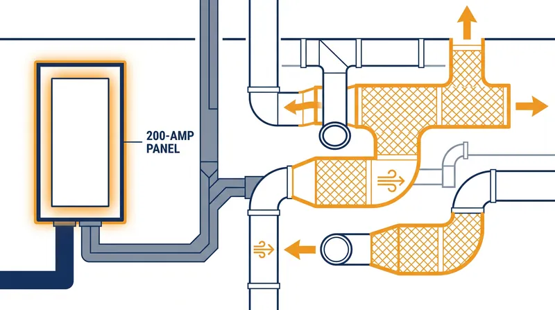 Retrofitting often requires upgrading to a 200-amp electrical panel and ensuring ductwork can handle higher airflow.
