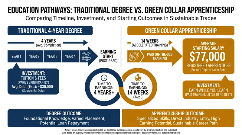 The Green Collar Fast-Track: Bypassing traditional degrees for debt-free technical training.