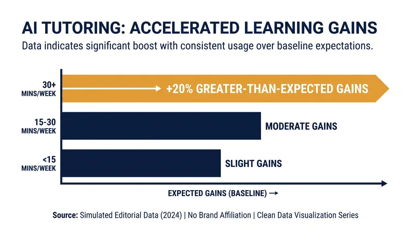 Recent efficacy data shows significant learning gains for students using adaptive AI tools for just 30 minutes a week.