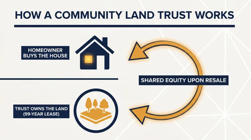 By separating the ownership of the structure from the land beneath it, CLTs drastically lower the barrier to entry for working families.