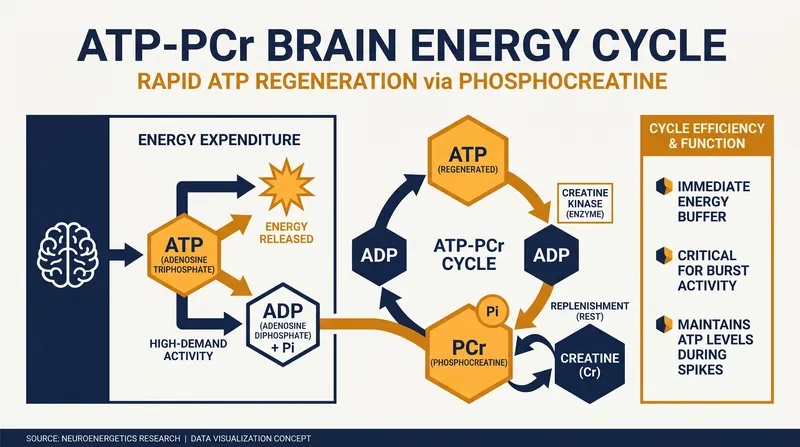 How creatine acts as a backup battery to regenerate cellular energy in the brain.