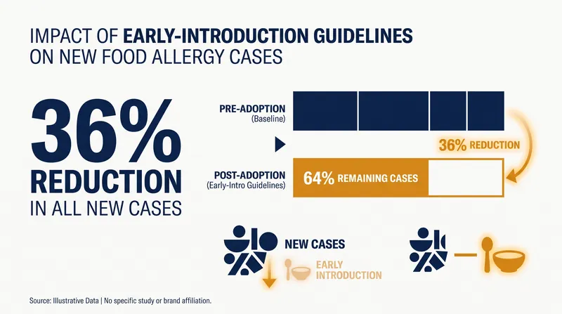 Real-world data shows a significant drop in childhood food allergies since the guidelines changed.