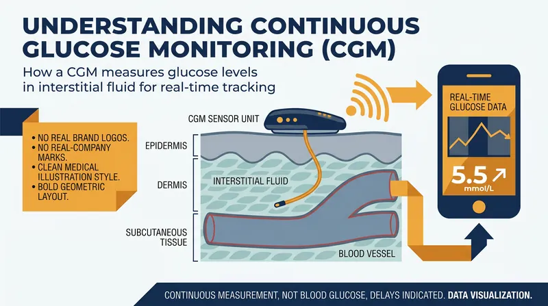 CGMs do not measure blood directly; they measure glucose levels in the interstitial fluid surrounding the cells.