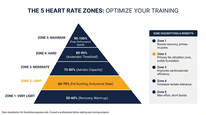 The standard five-zone heart rate model used in endurance training.