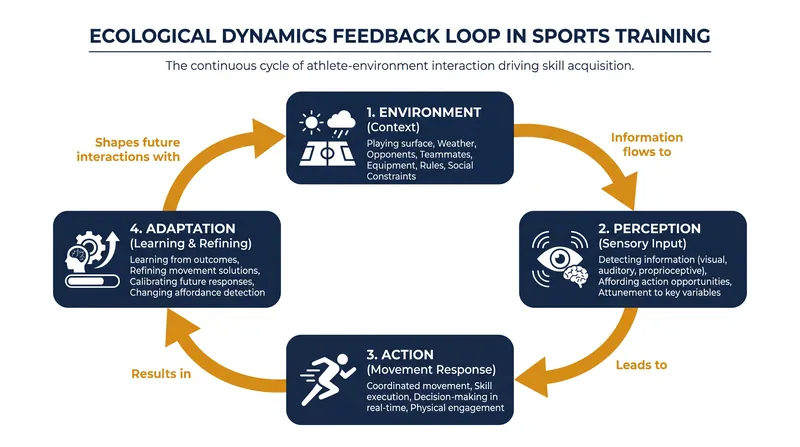 Ecological dynamics treats martial arts as a continuous problem-solving loop rather than a script to be memorized.