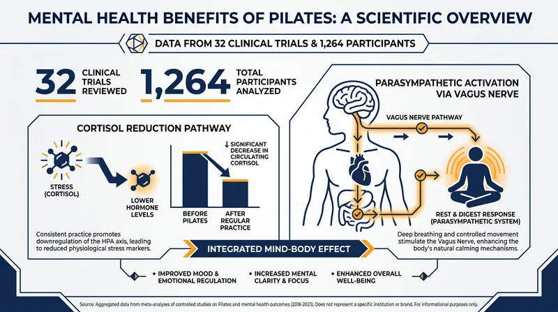 Clinical data shows that the mindful breathing techniques in Pilates actively lower stress hormones and improve psychological well-being.