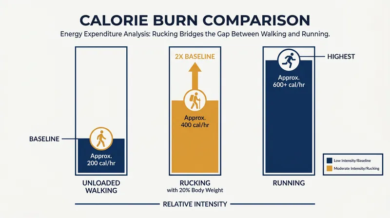 Carrying a load equal to 20 percent of your body weight roughly doubles the calorie burn of a standard walk.