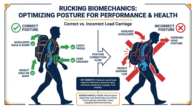 Proper posture is critical to prevent lower back compression when carrying heavy loads.