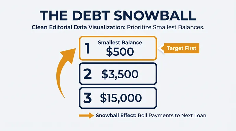 The Snowball method targets the smallest balance first to build psychological momentum.