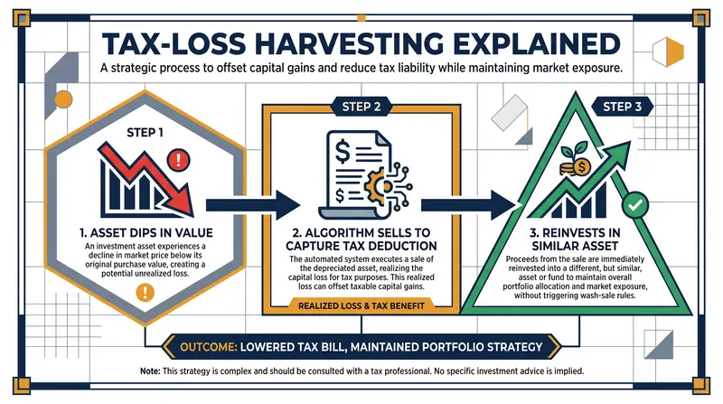 Robo-advisors automatically harvest tax losses in taxable accounts, a feature that target date funds cannot replicate.