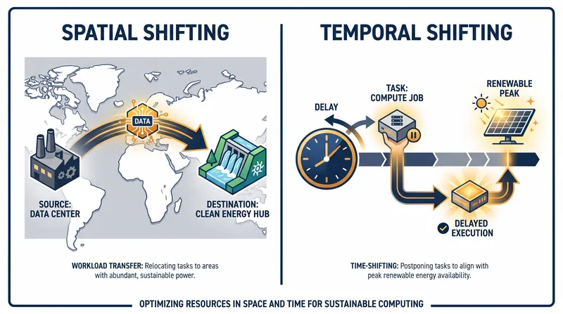 Spatiotemporal shifting allows systems to chase clean energy across both geography and time.