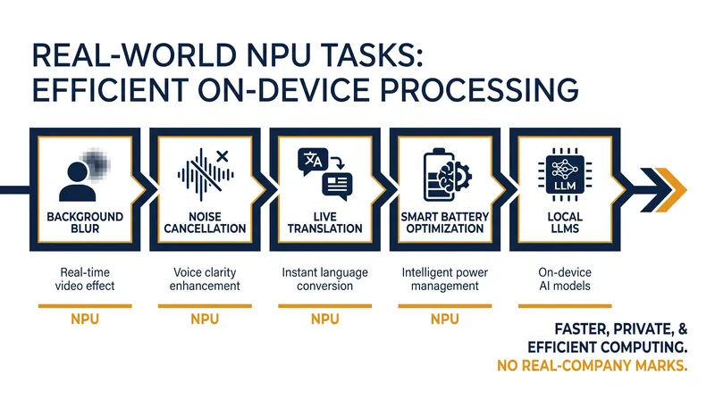 Practical tasks handled efficiently by a Neural Processing Unit.