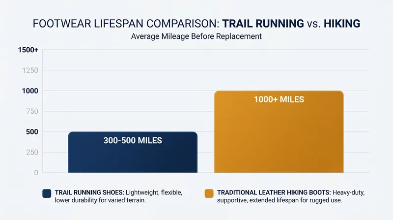 While trail runners offer immediate comfort, they require much more frequent replacement than durable leather boots.