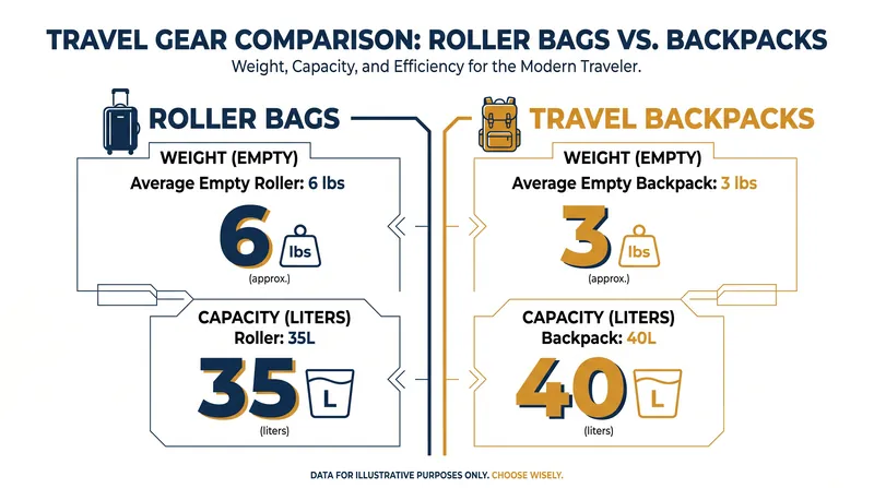 A side-by-side look at the weight and capacity trade-offs between the two luggage styles.