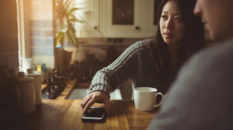 Putting down a device is often the first step in successfully turning toward a partner's bid.