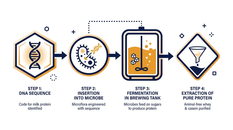 How microbes are programmed to brew dairy proteins without the cow.
