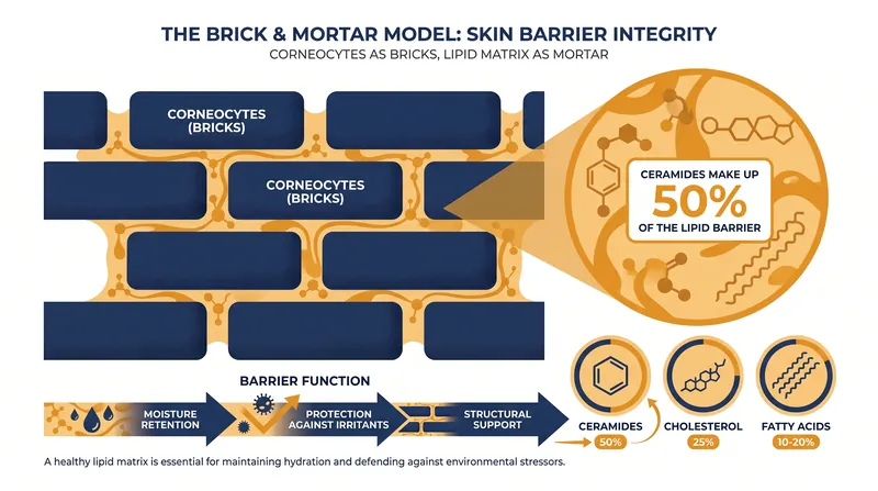 Ceramides act as the essential mortar holding the skin's protective barrier together.