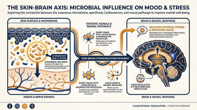 Emerging research links a healthy skin microbiome to lower systemic stress levels.