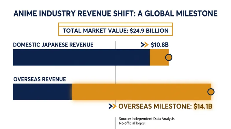 Overseas revenue has officially surpassed domestic Japanese sales, fundamentally changing how anime is funded.