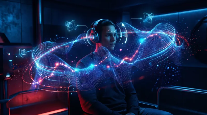 Object-based audio formats allow sound to move dynamically around the listener.