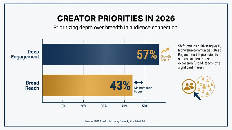 A majority of creators now prioritize deep audience connection over sheer viral reach.
