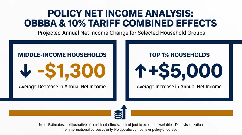 When factoring in the 10% universal tariff, progressive models project a net income loss for the middle class.